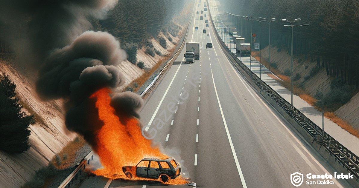 "Muğla Ortaca'da Korku Dolu Anlar: D400 Karayolunda Araç Alev Topuna Döndü" başlıklı haber için foto