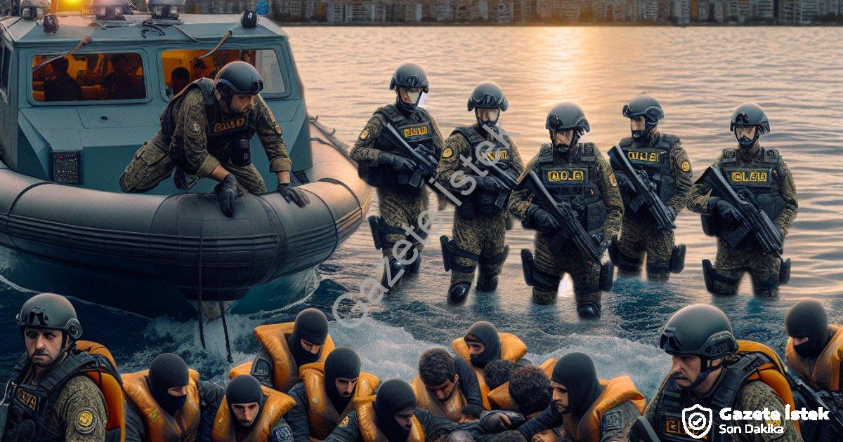 "İzmir’de Sahil Güvenlik Hareketliliği: 120 Göçmen İçin Operasyon" başlıklı haber için fotorealistik