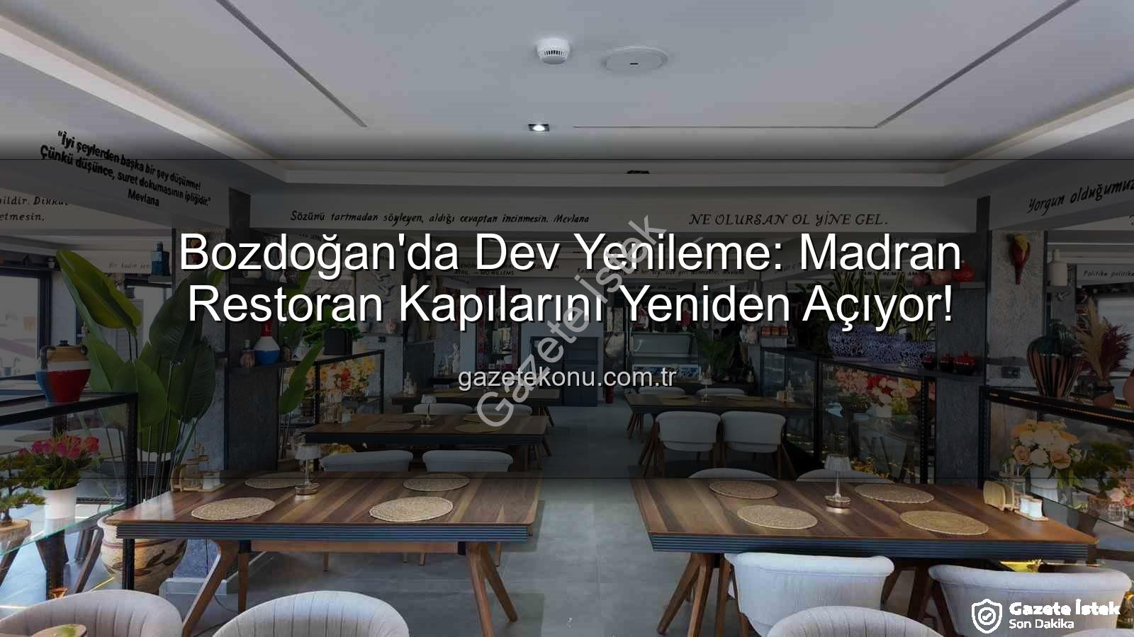 Madran Restoran - Bozdoğan'da Lezzet ve Sohbet Yeniden Hayat Buluyor: Madran Restoran Açılıyor!