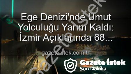 Ege Denizi’nde Umut Yolculuğu Yarım Kaldı: İzmir Açıklarında 68 Düzensiz Göçmen Kurtarıldı