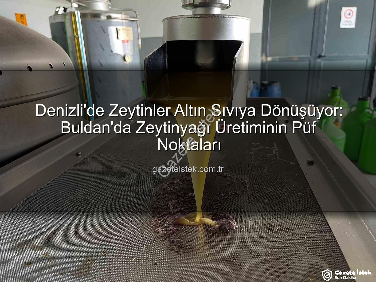 zeytinyağı üretimi - Denizli'de Zeytinler Altın Sıvıya Dönüşüyor: Buldan'da Zeytinyağı Üretiminin Püf Noktaları